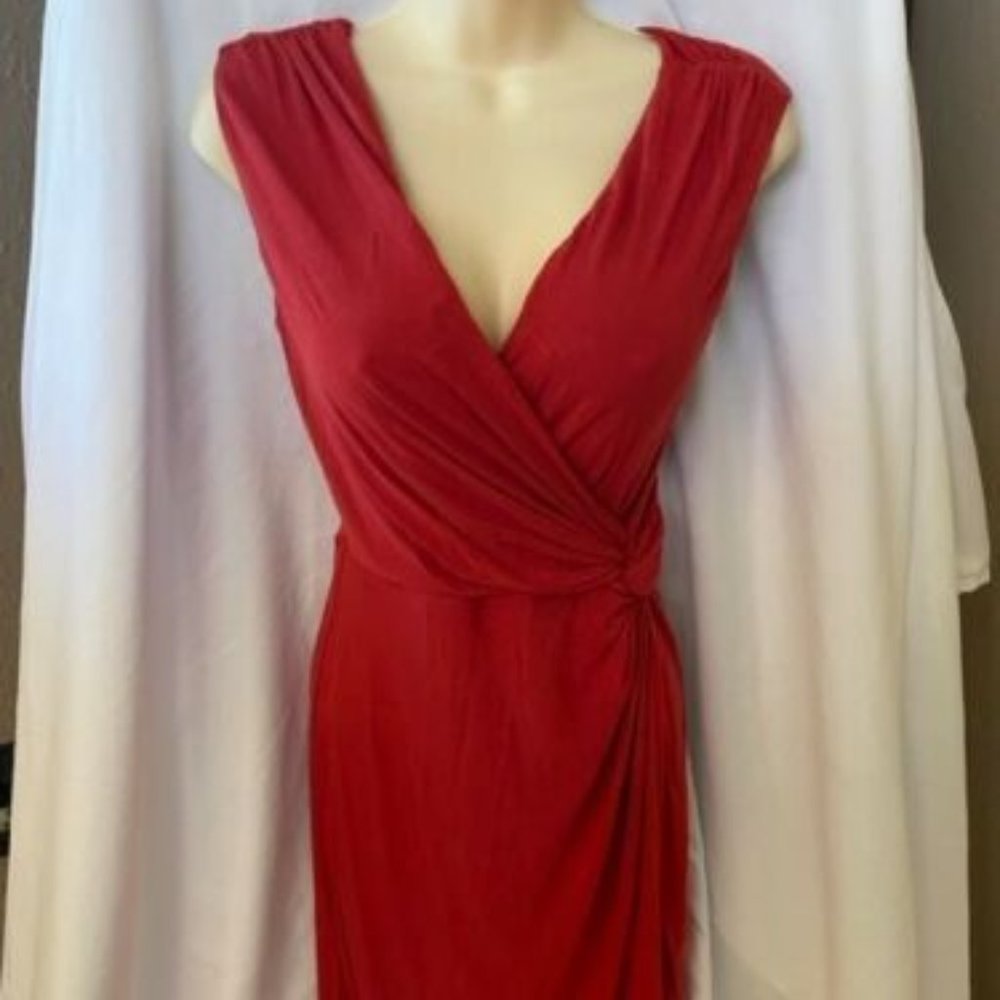 BAILEY44 Goddess cross over knotted bodycon dress burnt orange stretch Small